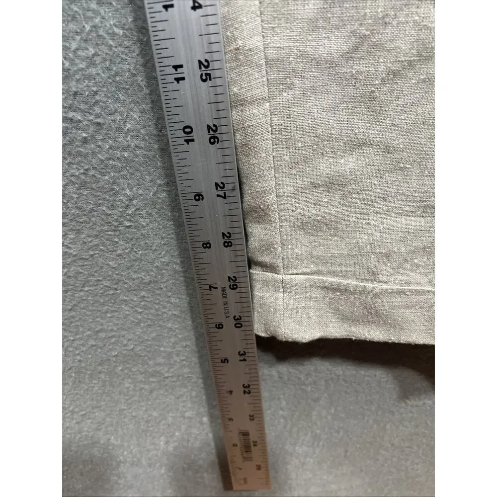 Perry Ellis Preppy Chinos Relaxed Pleated Linen Blend Pants Beige Mens Sz 36x30